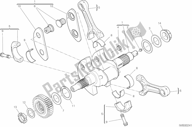 All parts for the Connecting Rods of the Ducati Multistrada 1260 Touring USA 2020